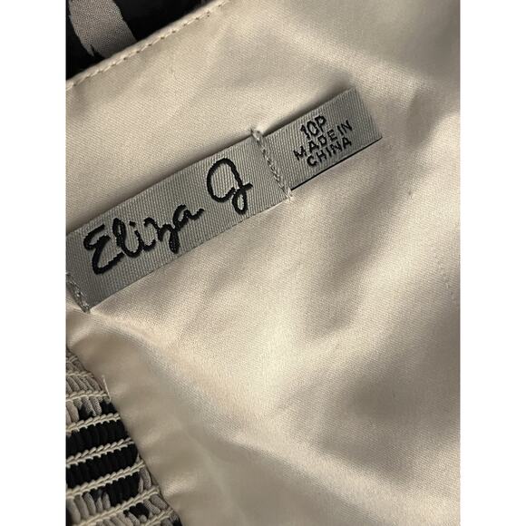 Eliza J Dress Chiffon Halter Maxi Dress Leopard Print Blue Sash Women’s Sz 10P - Picture 8 of 9